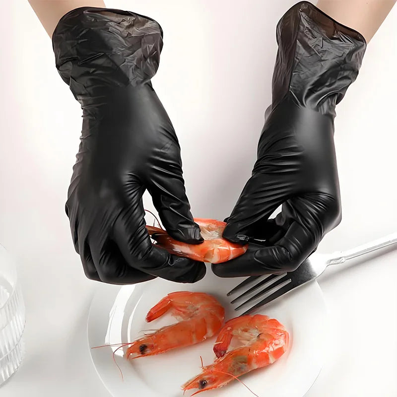Heavy Duty Black Nitrile Gloves 100PCS