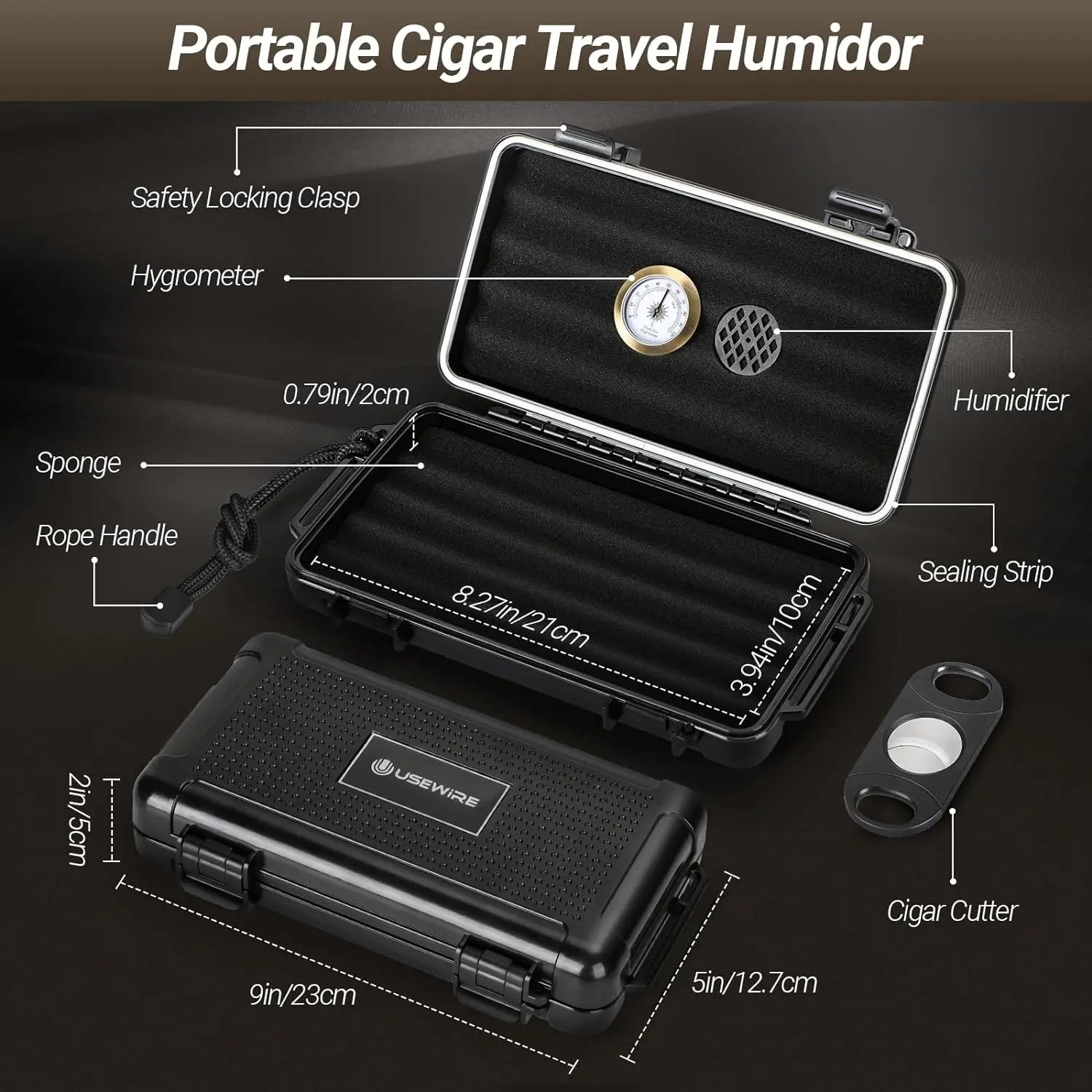 Travel Humidor and Cigar Set