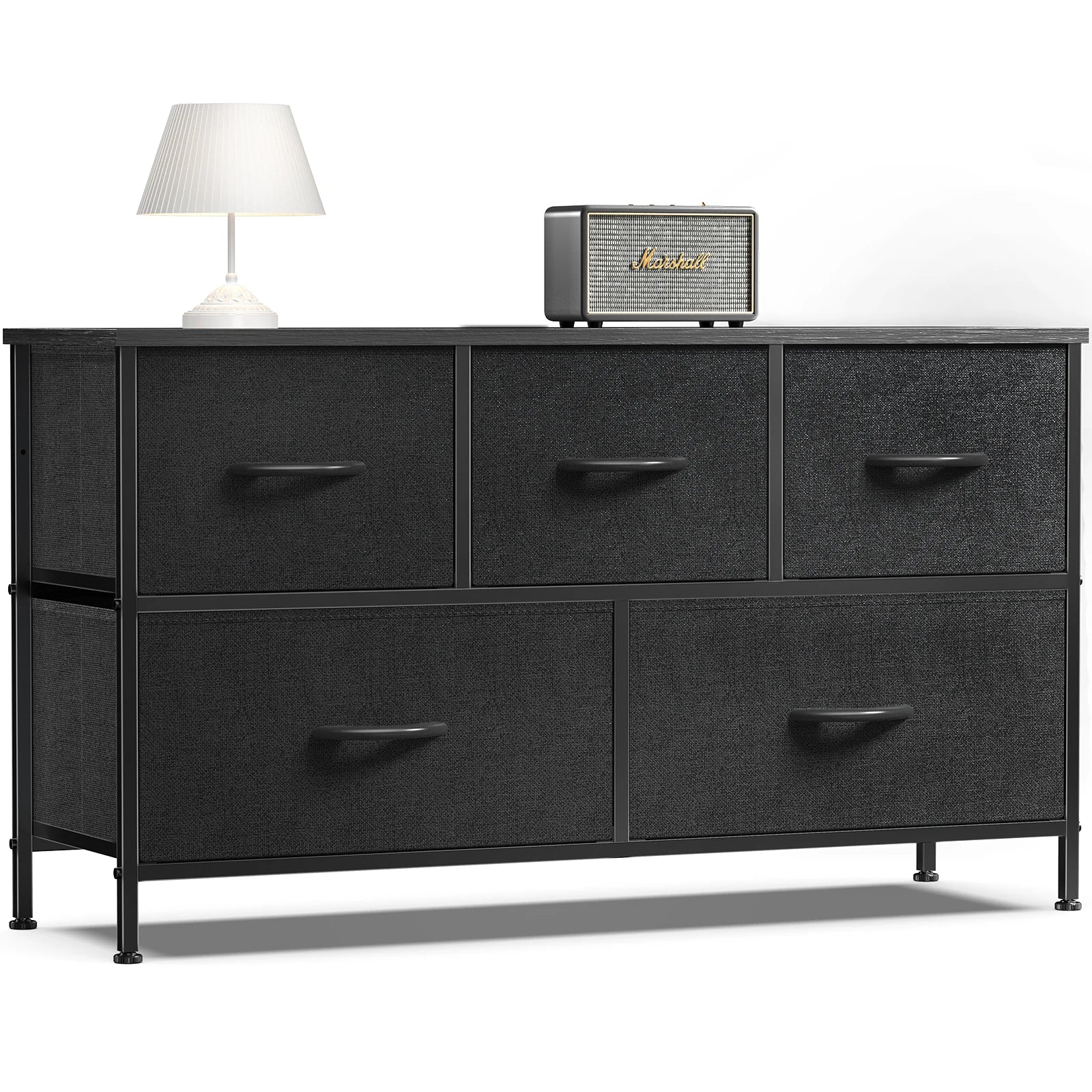 Living Room Display Cabinet 5 Fabric Drawers