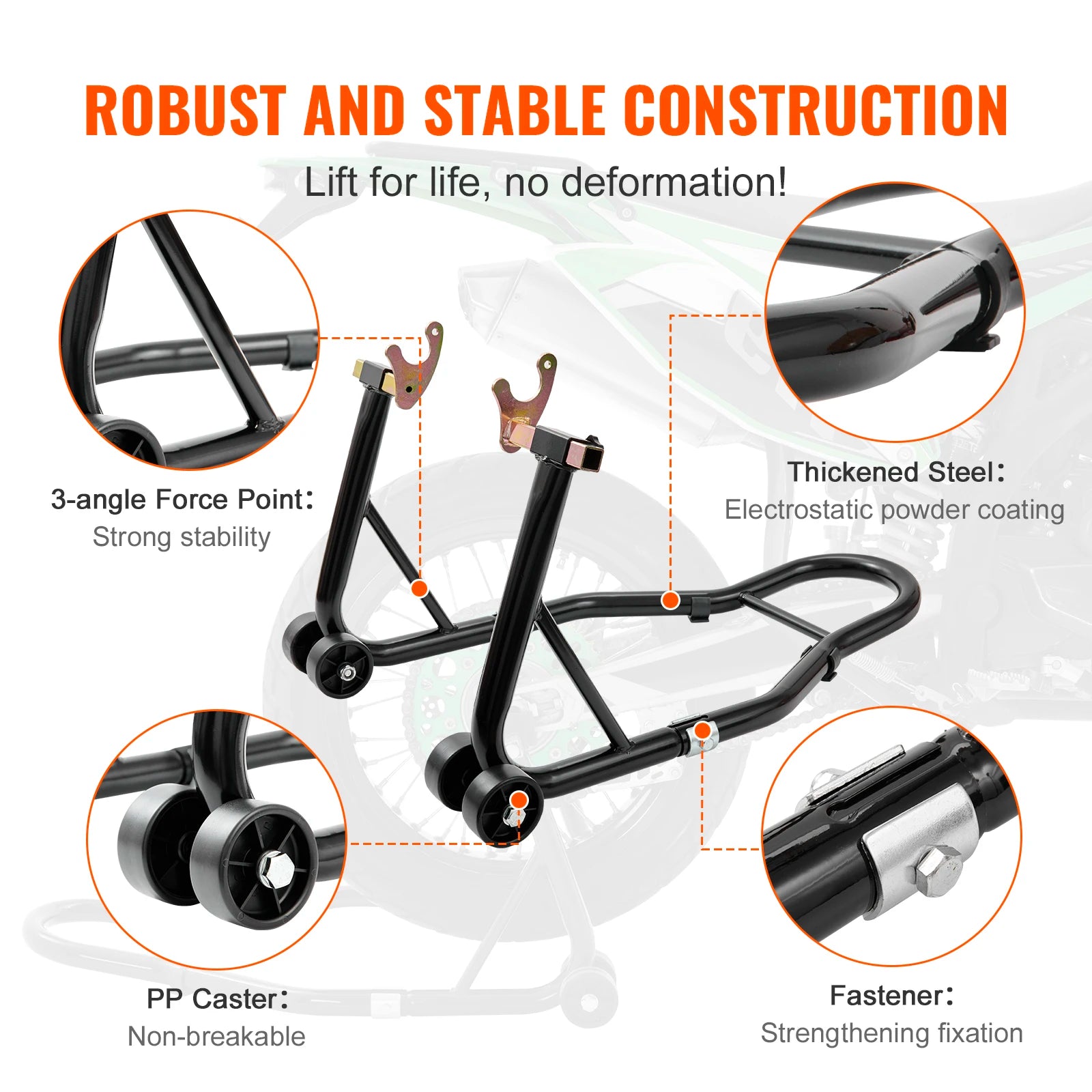 850lbs Motorcycle Stand Lift Front Rear Combo