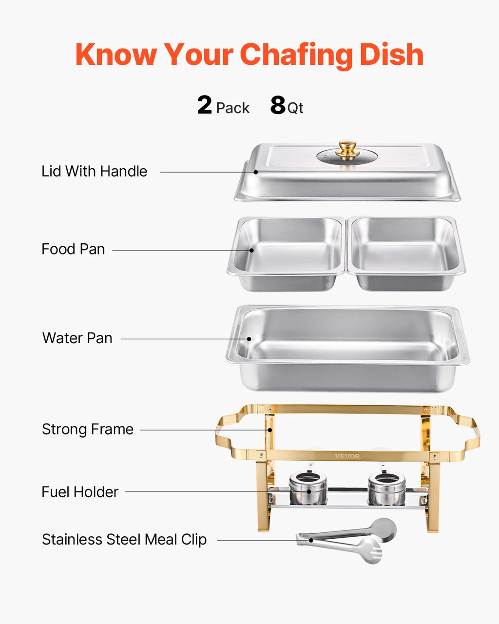4 Pack Chafing Dish Buffet Set