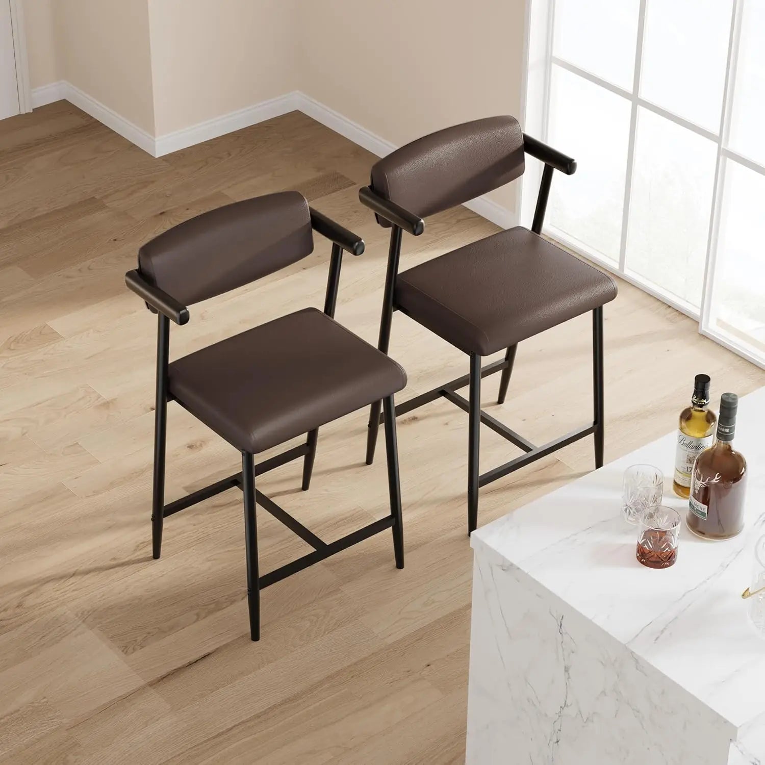 2Pcs Counter Height Bar Stools
