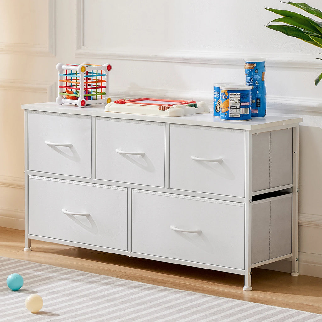 Living Room Display Cabinet 5 Fabric Drawers