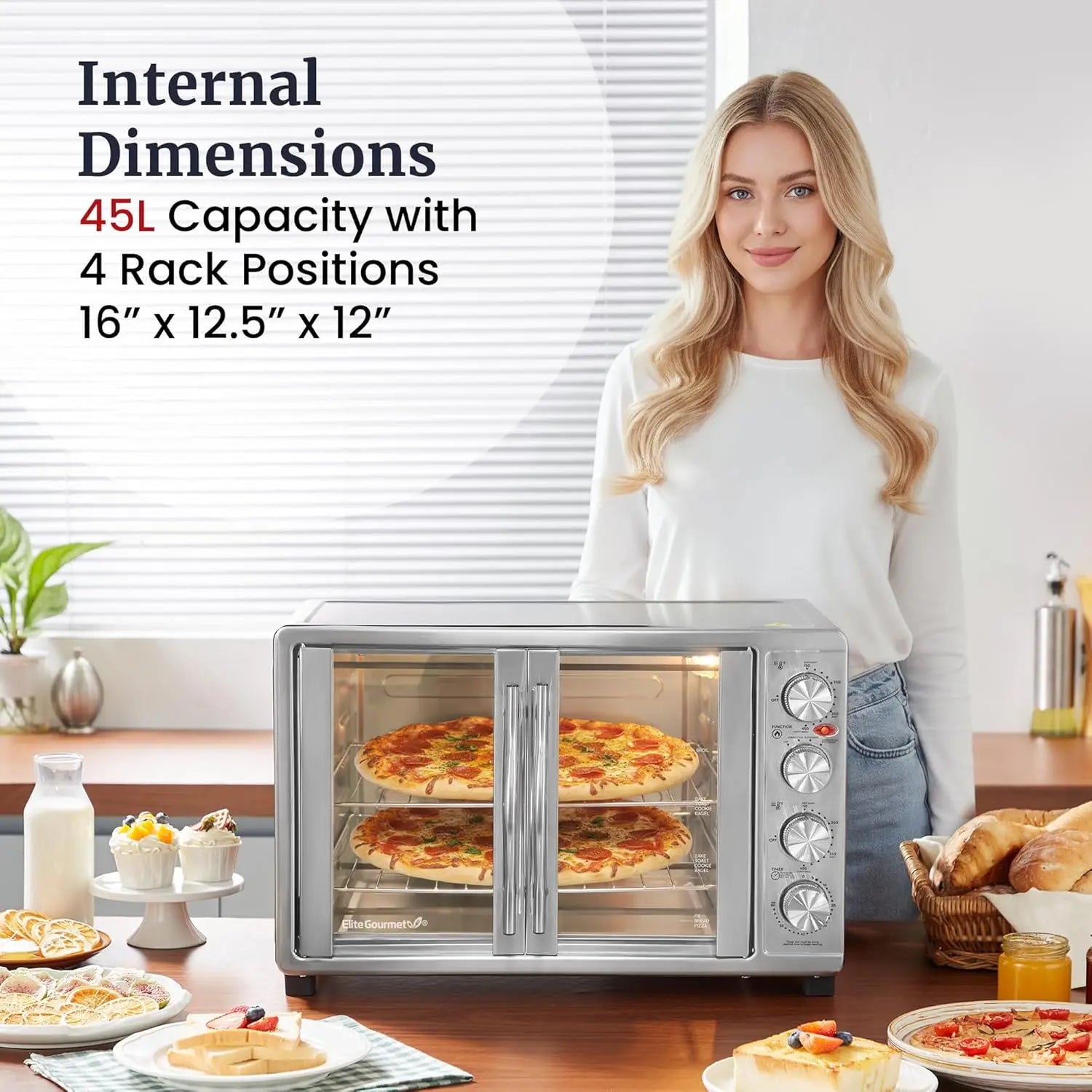 Convection Oven , Bake Broil Toast Rotisserie