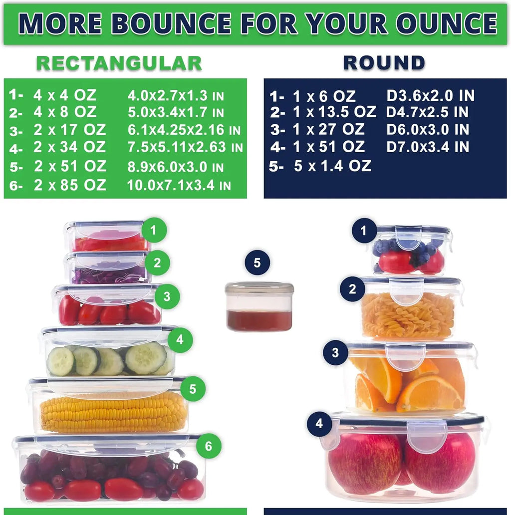 50 Pcs Large Food Storage Containers with Lids