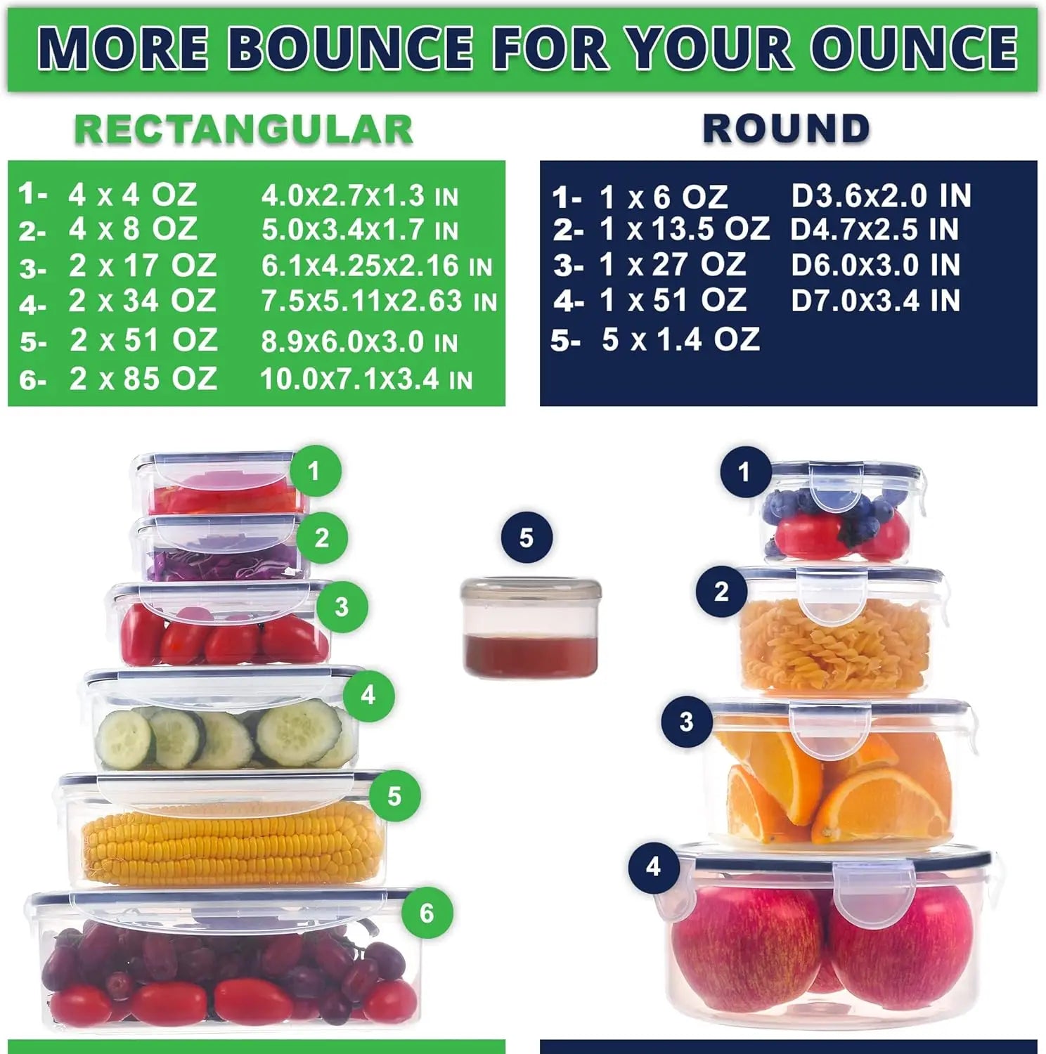 50 Pcs Large Food Storage Containers with Lids