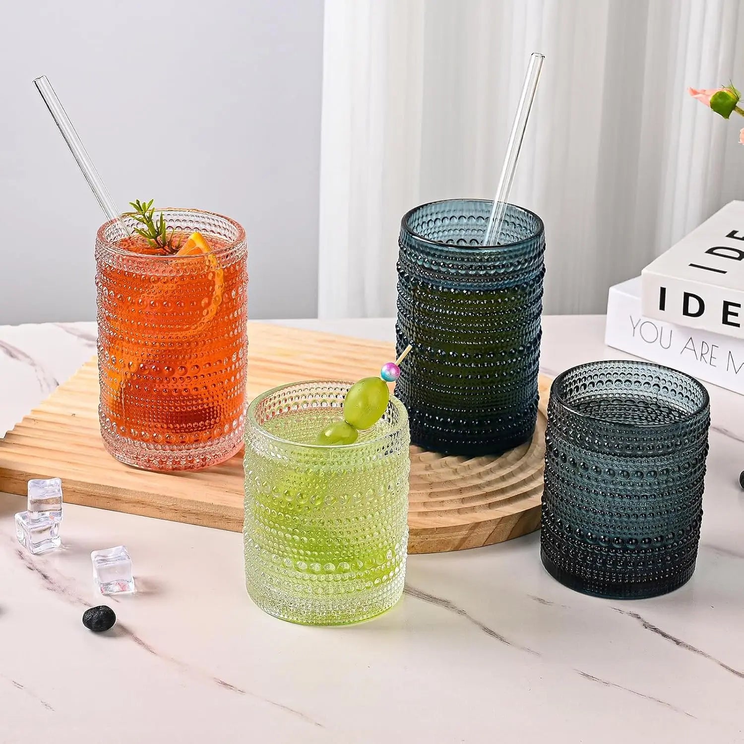 Vintage Hobnail Glassware Set of 12