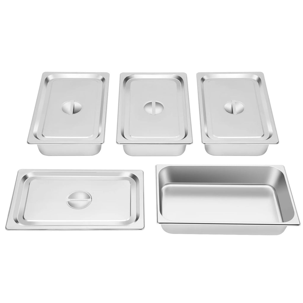 4 Pcs Table Pans with Lids Buffet Chafing Dishes