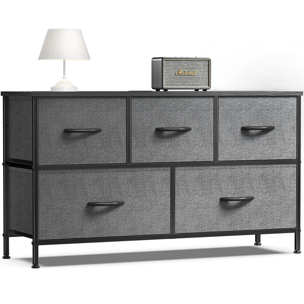 Living Room Display Cabinet 5 Fabric Drawers