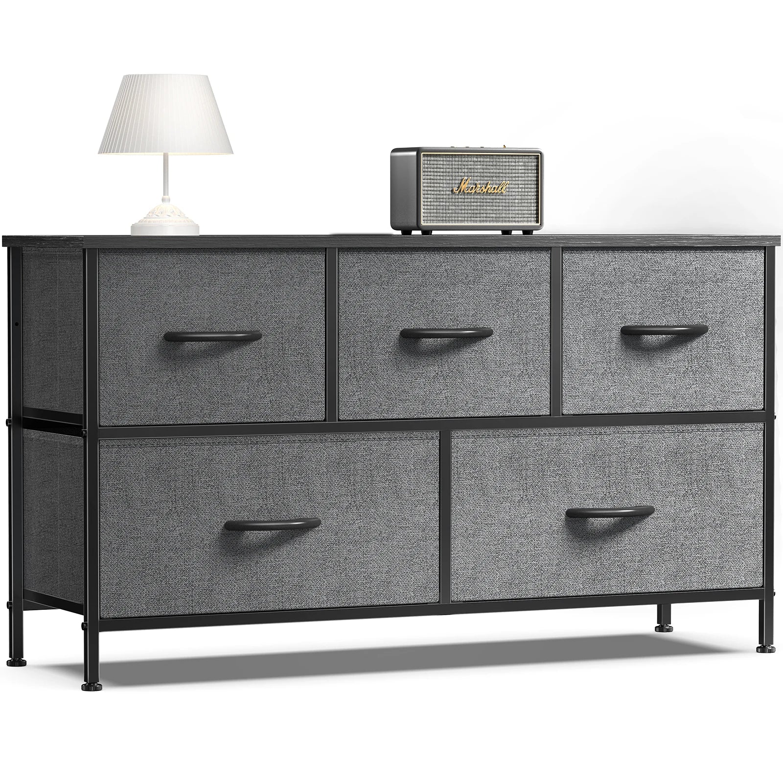 Living Room Display Cabinet 5 Fabric Drawers