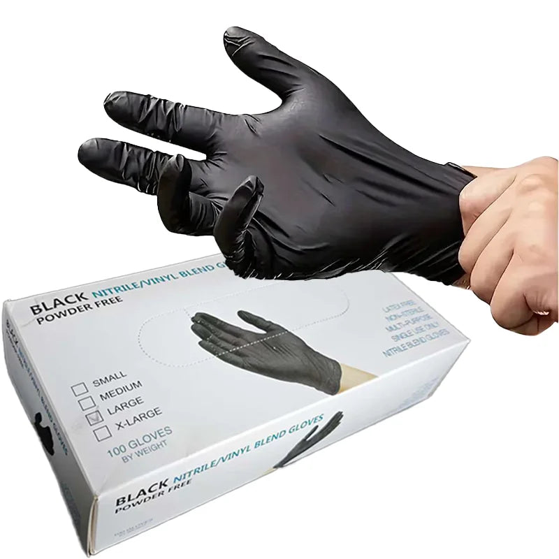 Heavy Duty Black Nitrile Gloves 100PCS