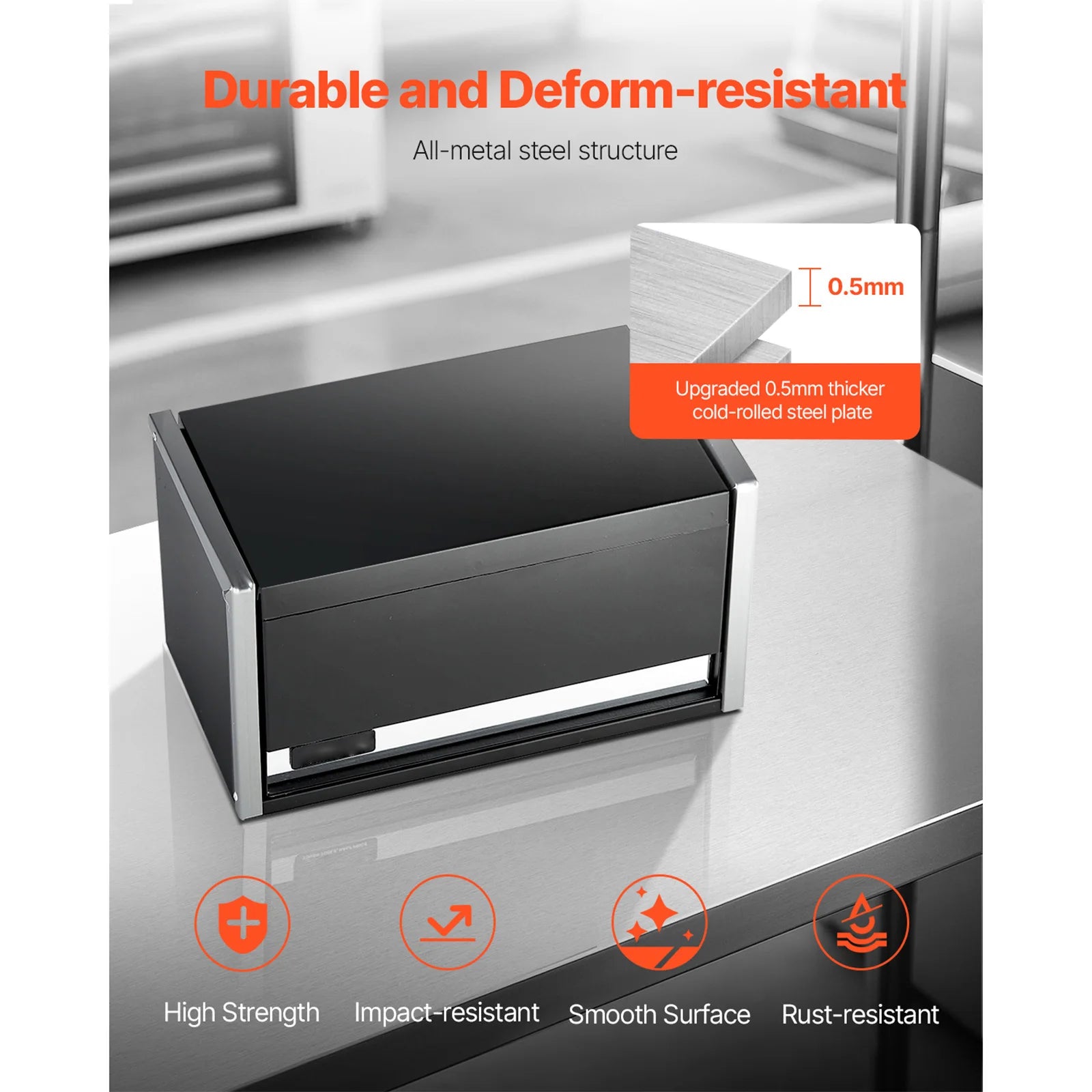 SucceBuy 8.6in 3 Drawers Metal Tool Box