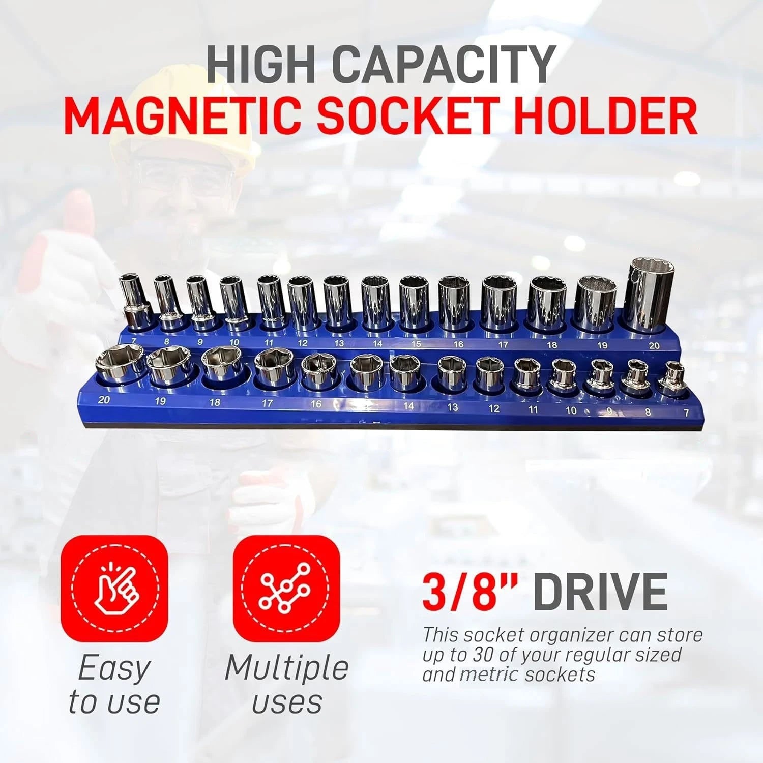 Magnetic Socket Organizer, 6-Piece
