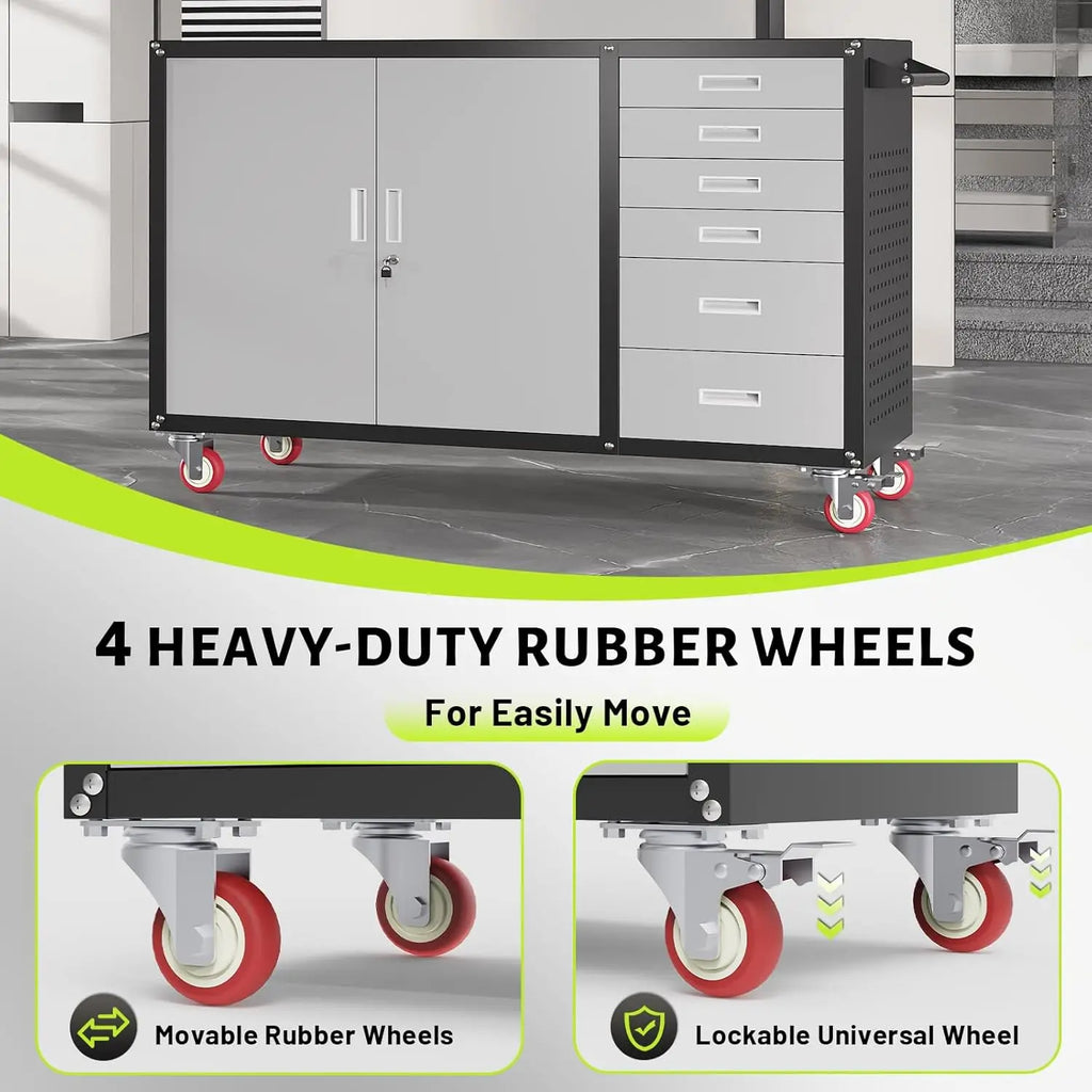 55"W Heavy Duty Rolling Workbench