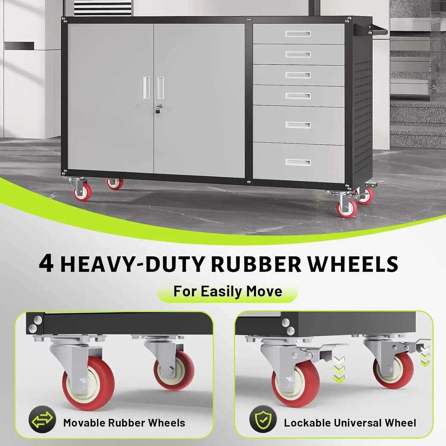 55"W Heavy Duty Rolling Workbench