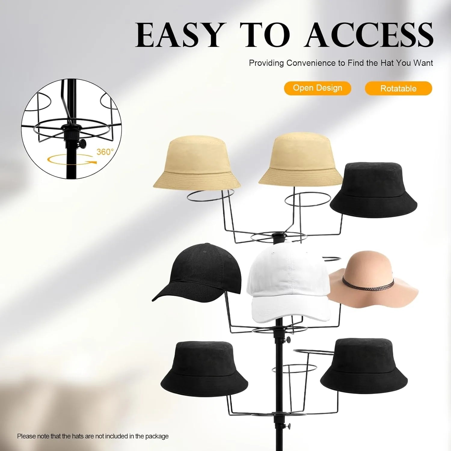 Freestanding Rotating Hat Display Rack Stand