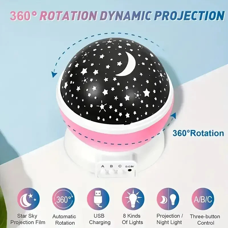 USB powered starry night light projector
