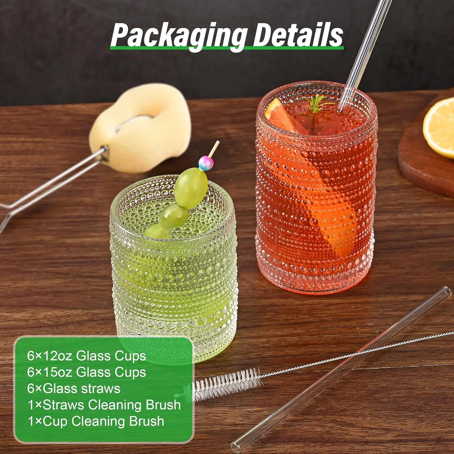 Vintage Hobnail Glassware Set of 12