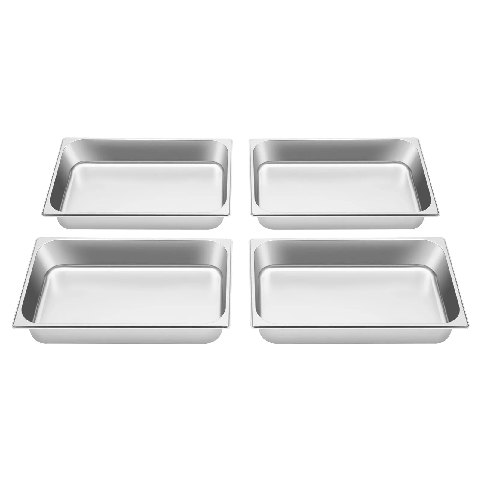 4 Pcs Table Pans with Lids Buffet Chafing Dishes