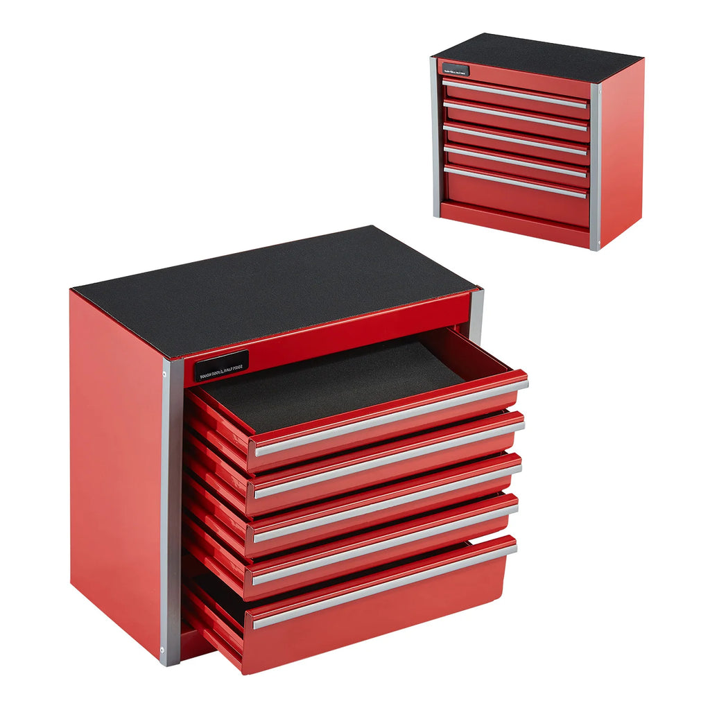 5-Drawer Metal Tool Box Red