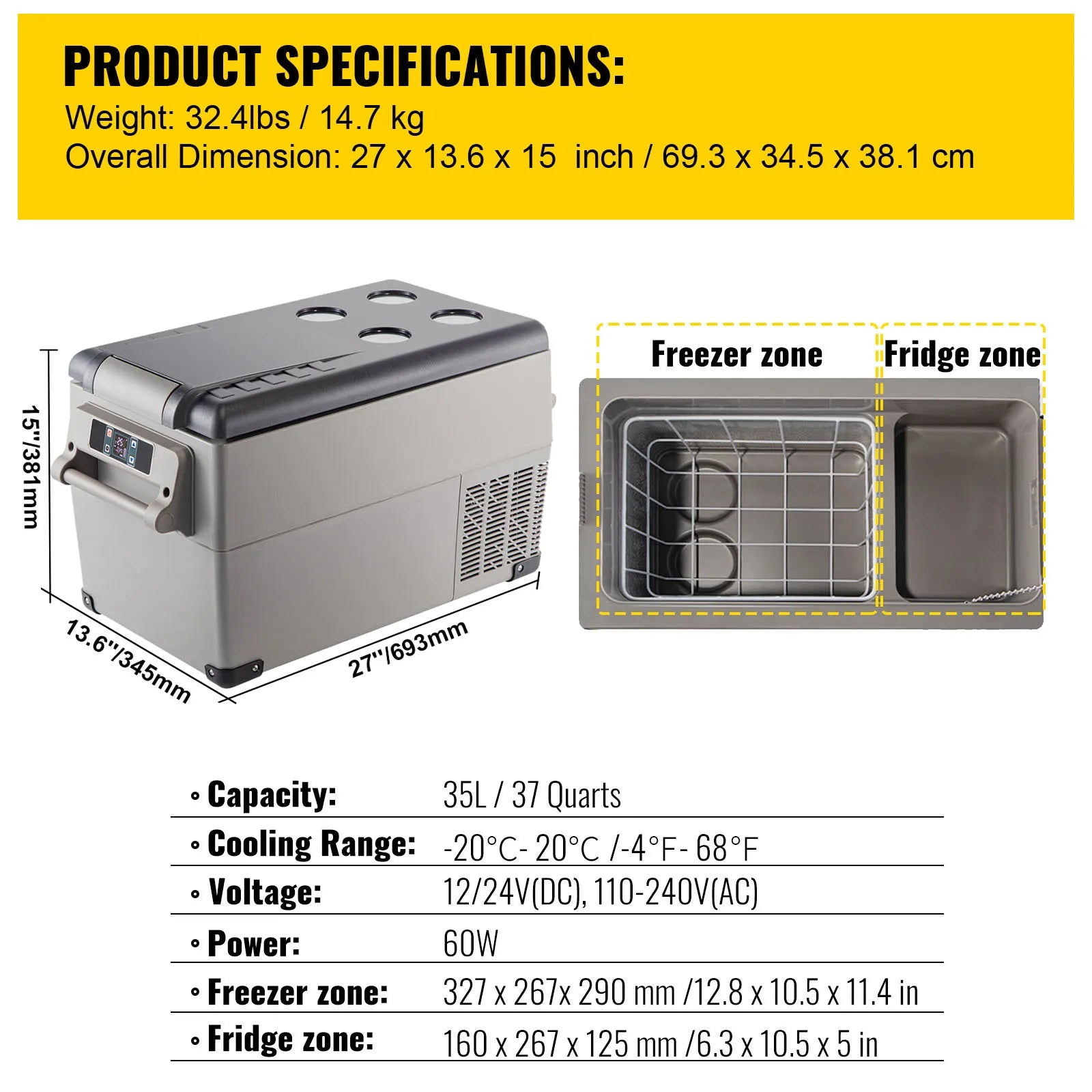 Car Refrigerator Mini Fridge Freezer