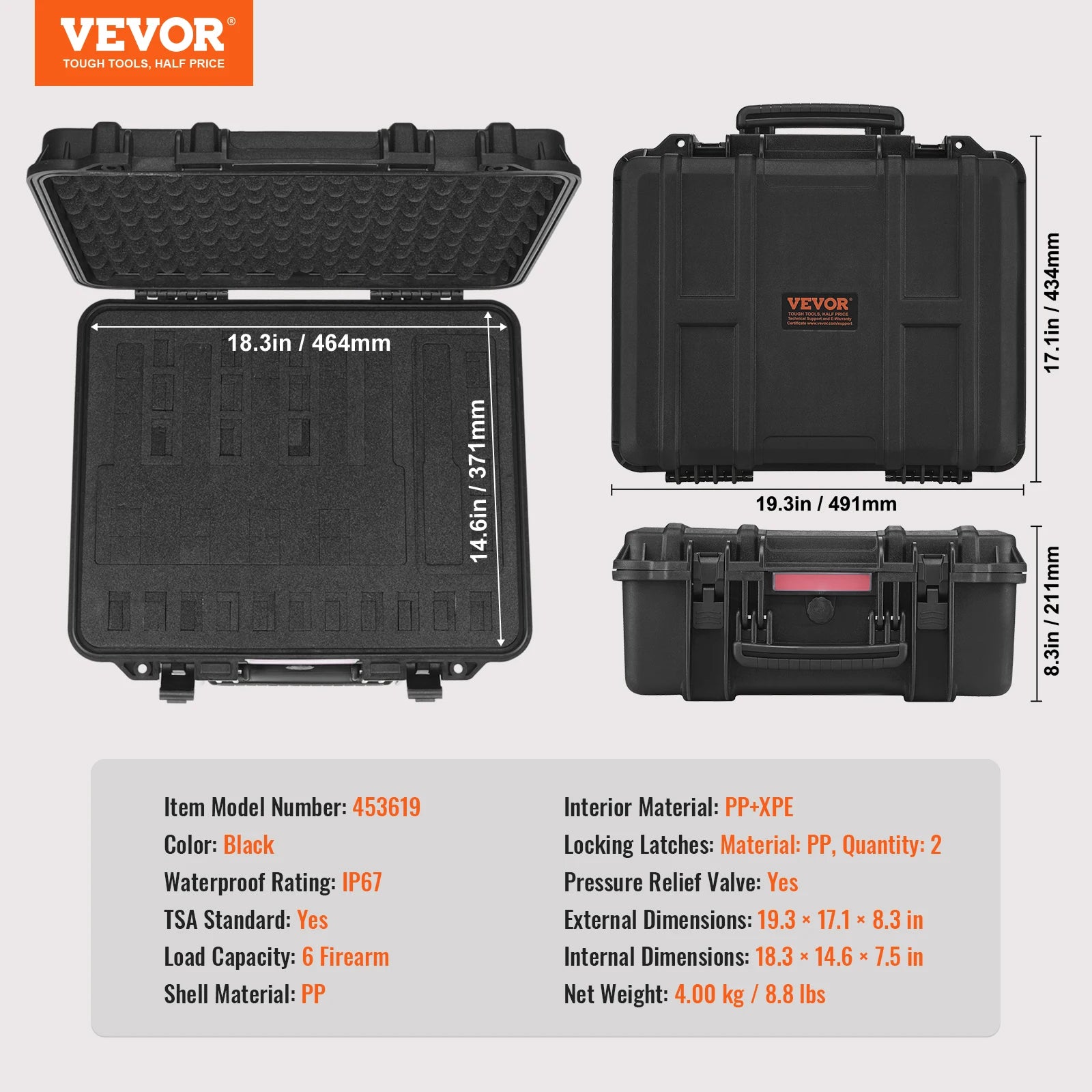 Hard Pistol Cases w/ Pre-cut PU Foam Lining