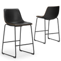 Leather Bar Stools Set of 2
