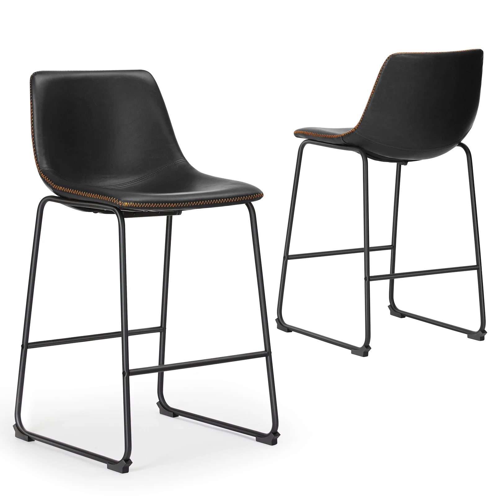 Leather Bar Stools Set of 2
