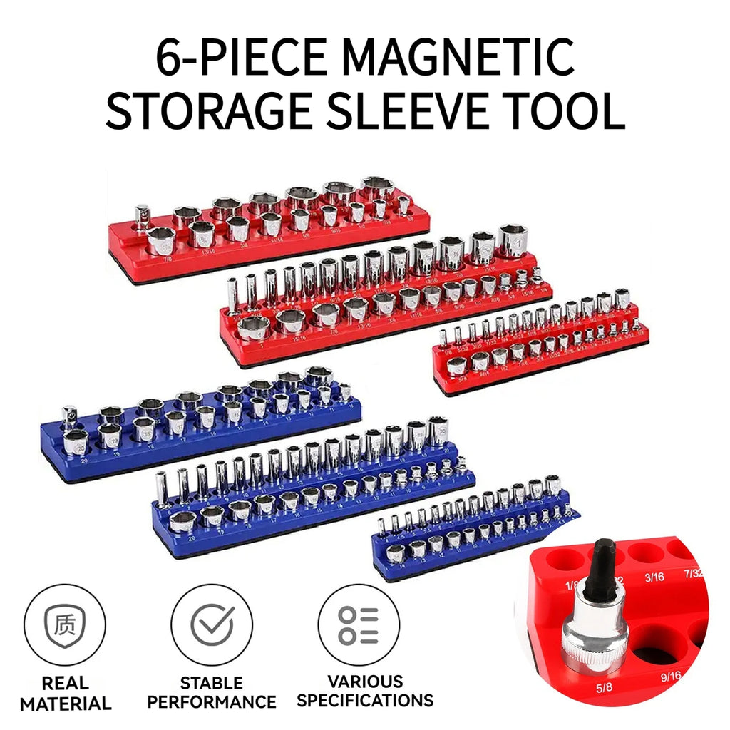 Magnetic Socket Organizer, 6-Piece