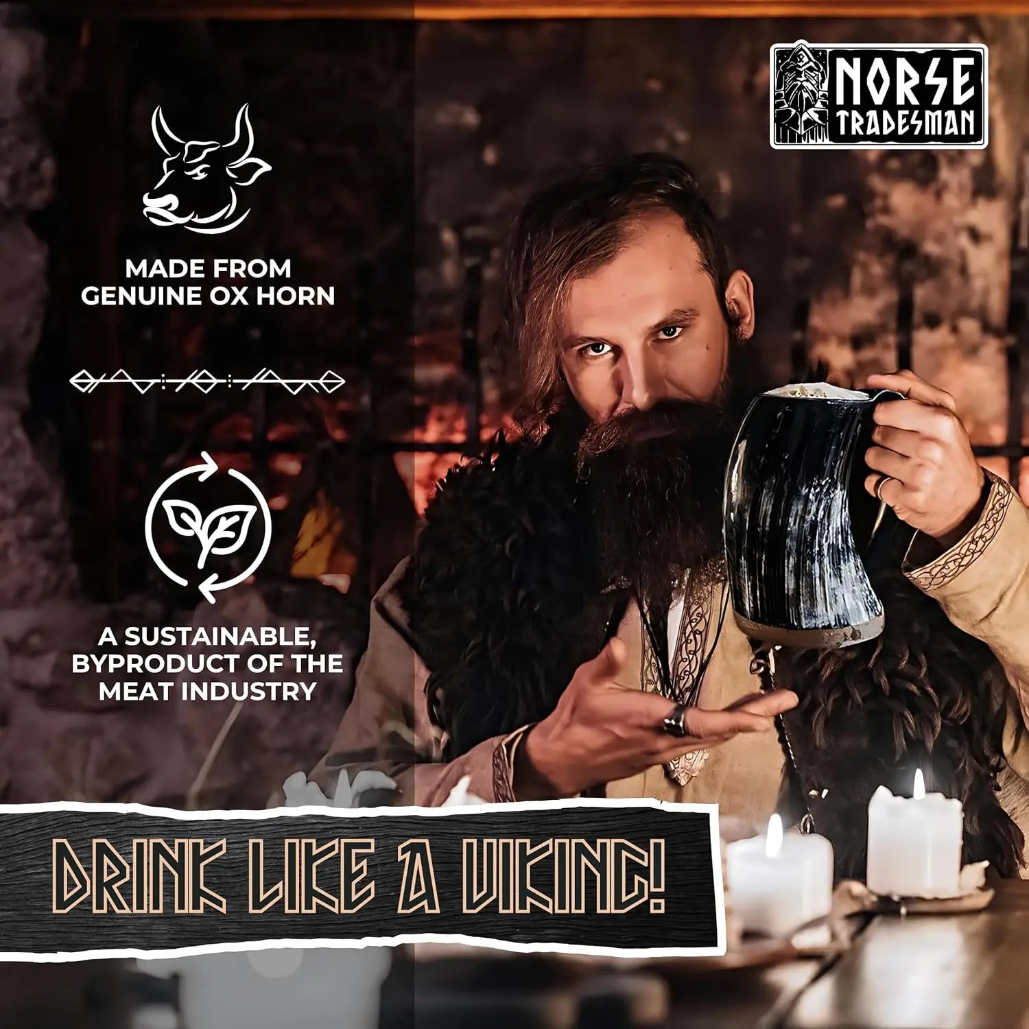 XL Viking Drinking Horn Mug