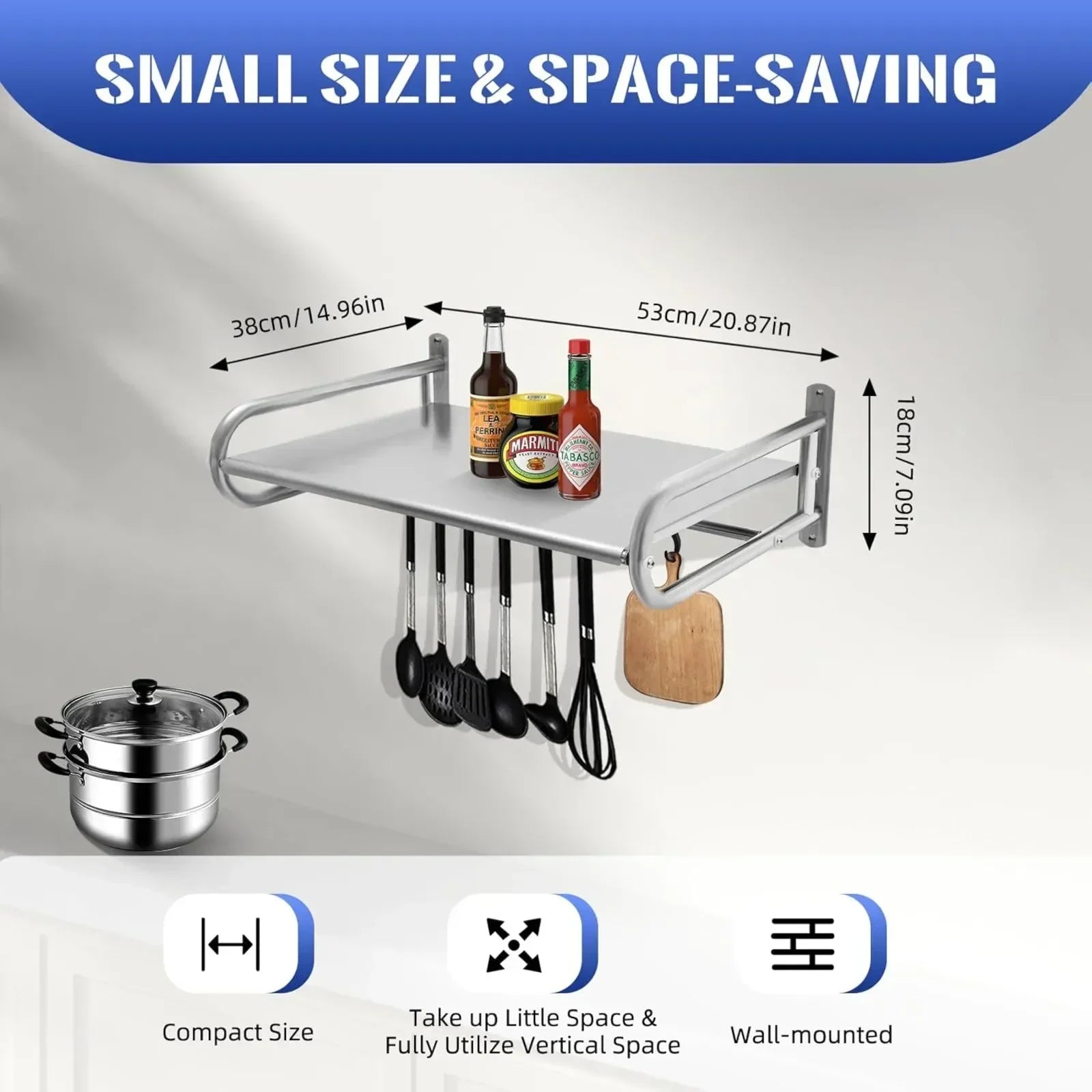 Stainless Steel Microwave Utensils Shelf