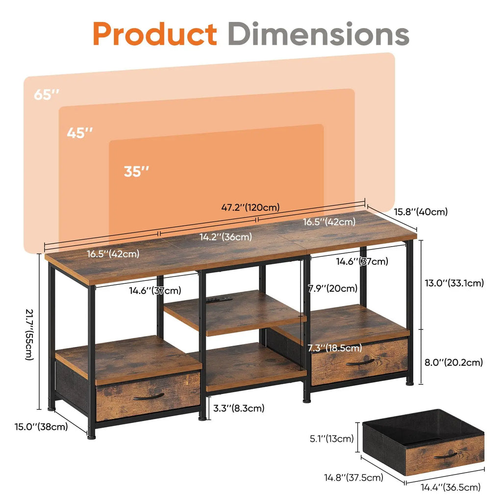 63IN Wooden Tv Stand For Up To 75 Inch TV