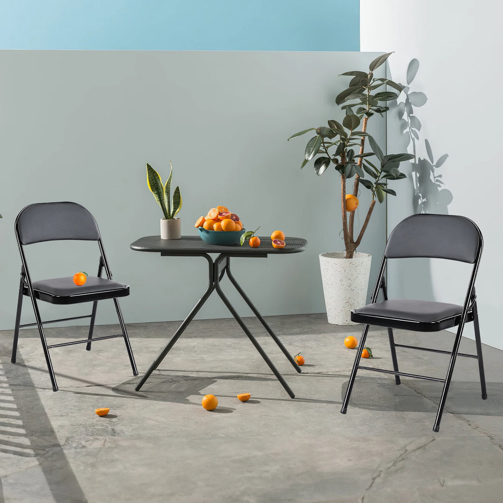 Leather Padded Folding Chair 4 Pack