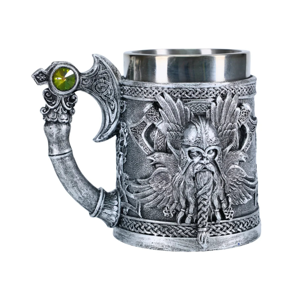 Viking Thor And Odin Heavy Stainless Tankard