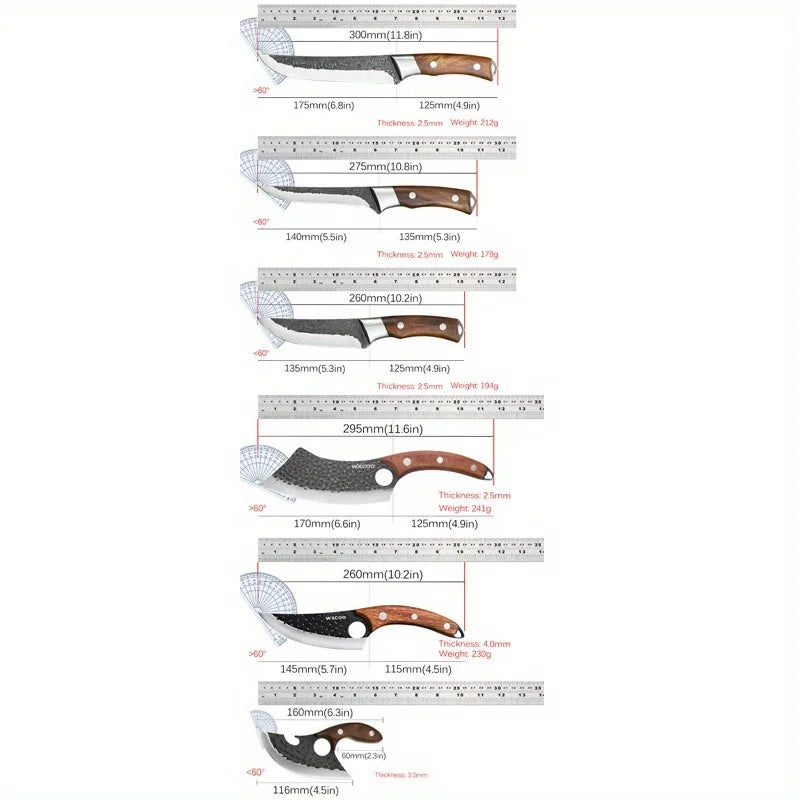 1-7PCS Professional Set Kitchen Knives