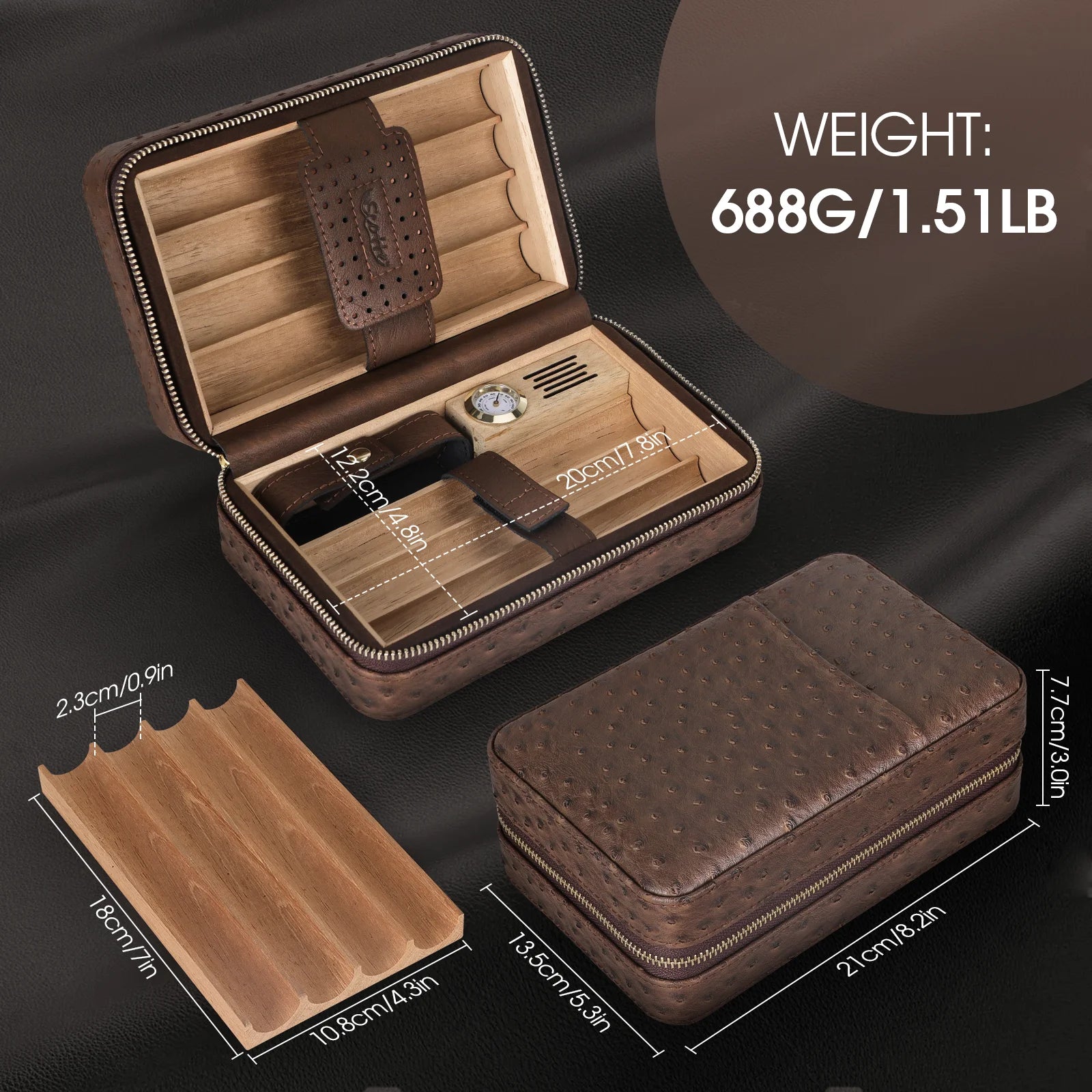 Portable Travel Cigar Humidor