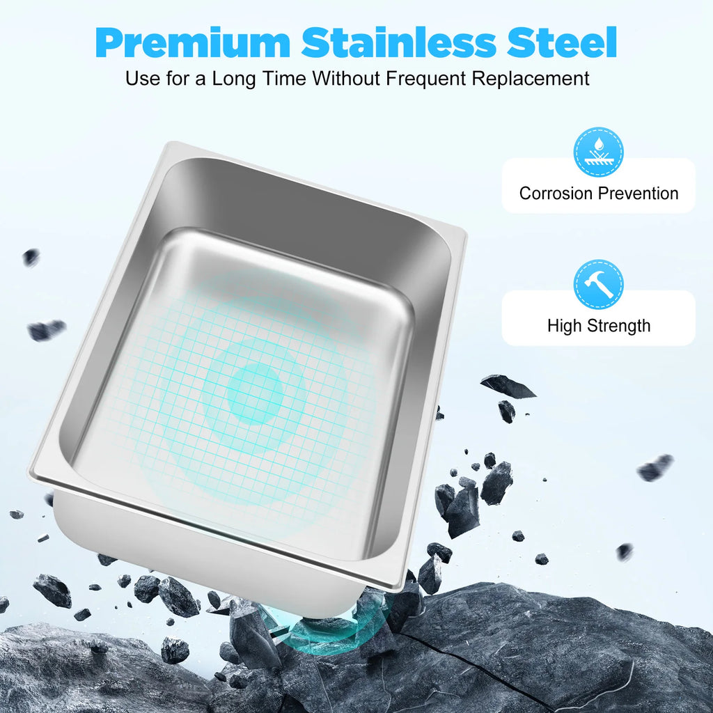 4 Pcs Table Pans with Lids Buffet Chafing Dishes