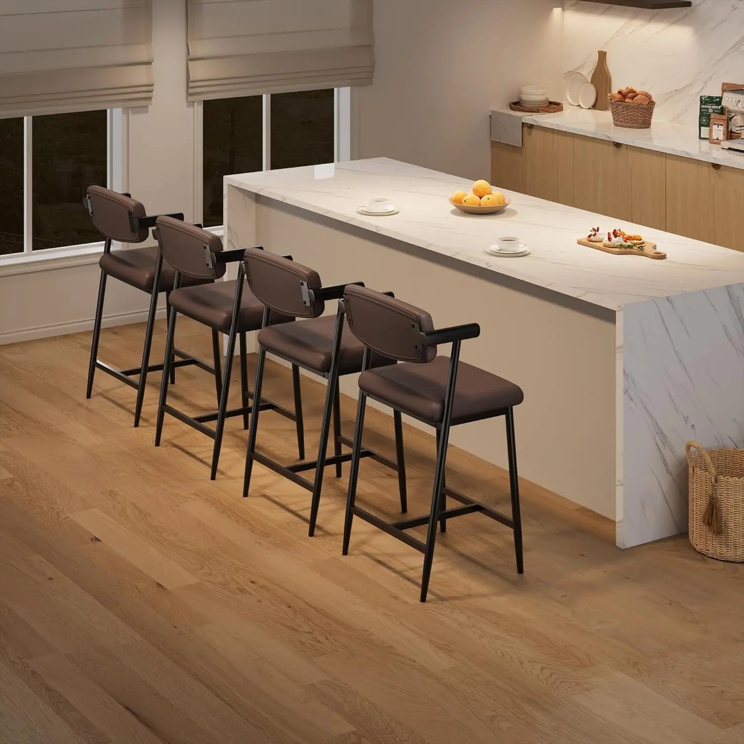 2Pcs Counter Height Bar Stools