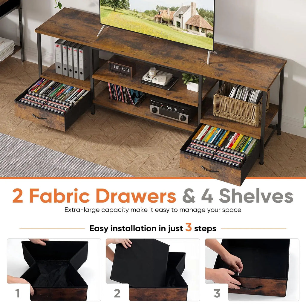 63IN Wooden Tv Stand For Up To 75 Inch TV