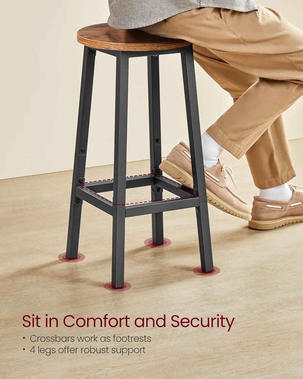 Set of 2 Industrial Bar Stools