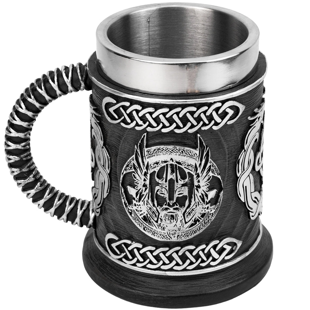 Viking Thor And Odin Heavy Stainless Tankard