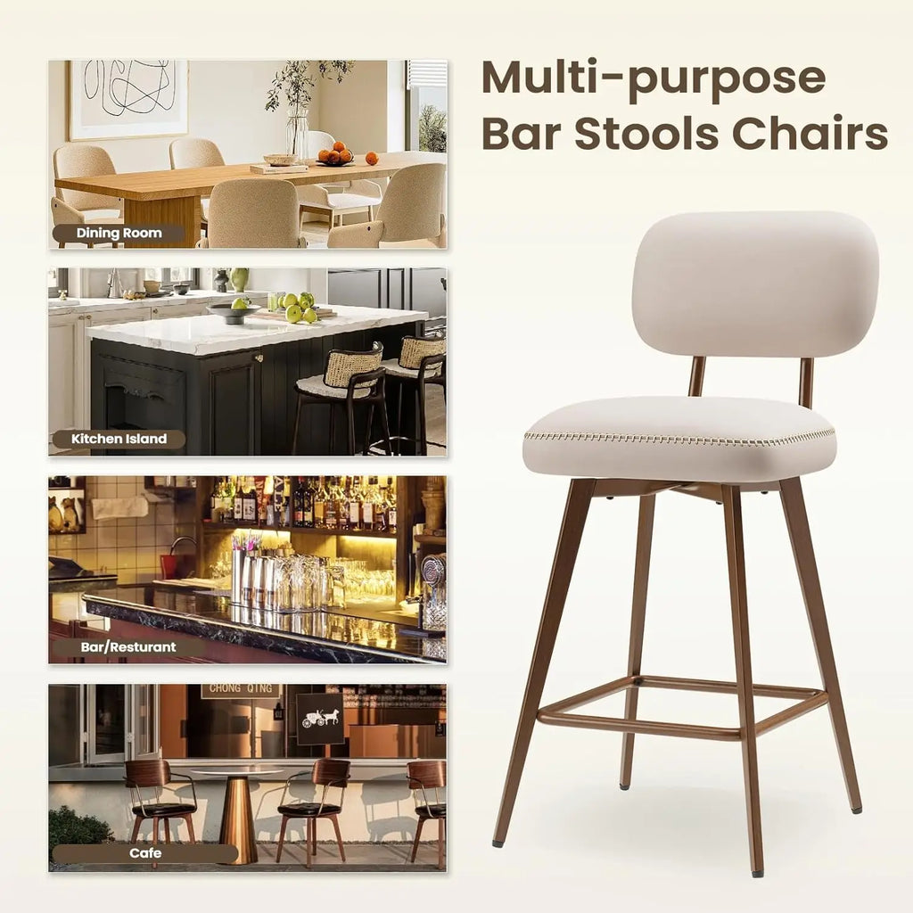 Set of 2 Modern Swivel Bar Stools