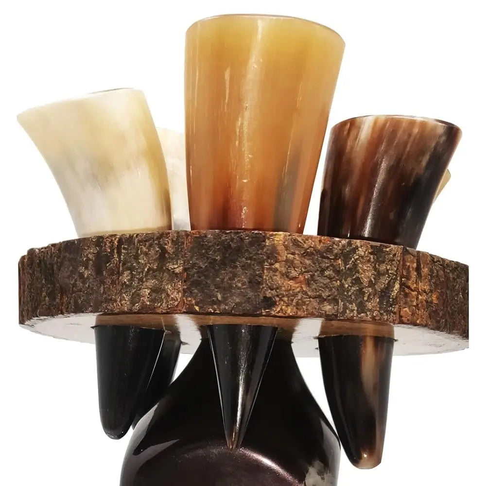 Vintage Drinking Horn Mug Set Of 5