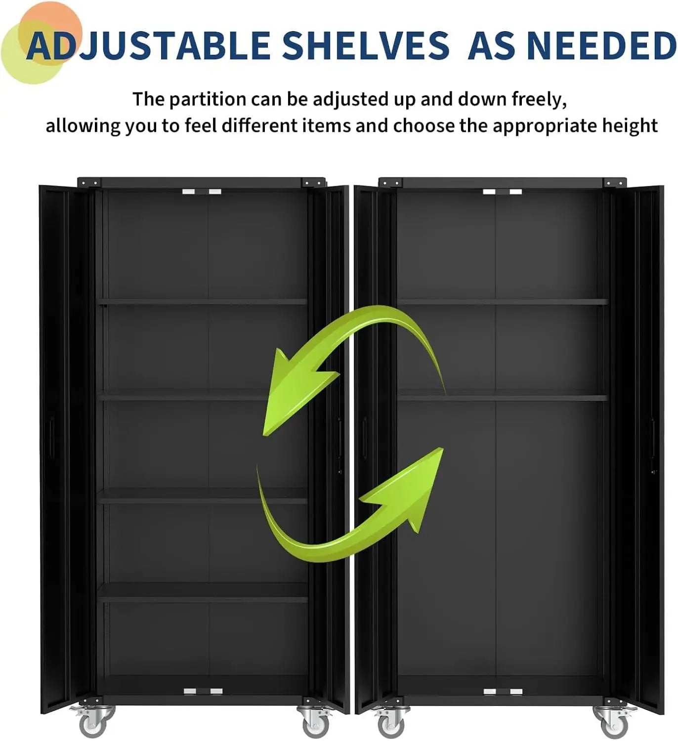 72" Lockable Metal Storage Cabinet with Doors