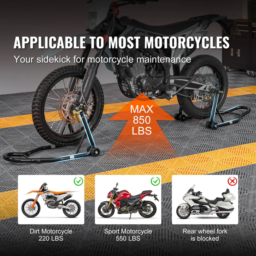 850lbs Motorcycle Stand Lift Front Rear Combo