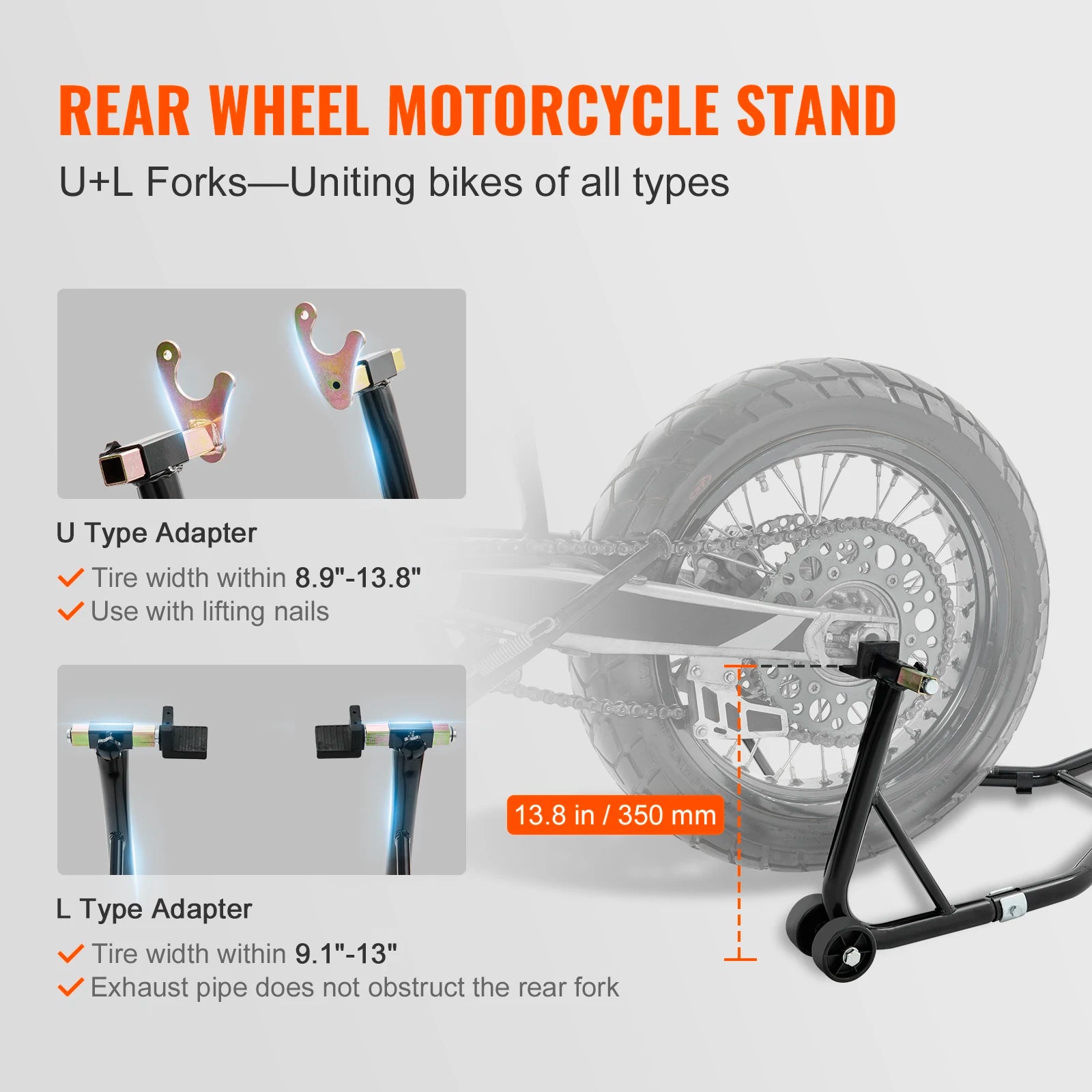 850lbs Motorcycle Stand Lift Front Rear Combo