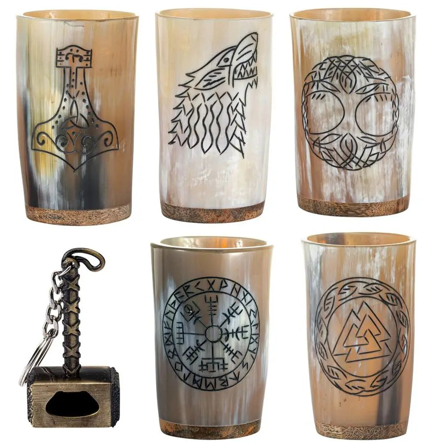 Viking Drinking Horn Mug Set of 5