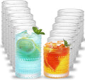 Set of 12 Clear Embossed Boho Glass Cups