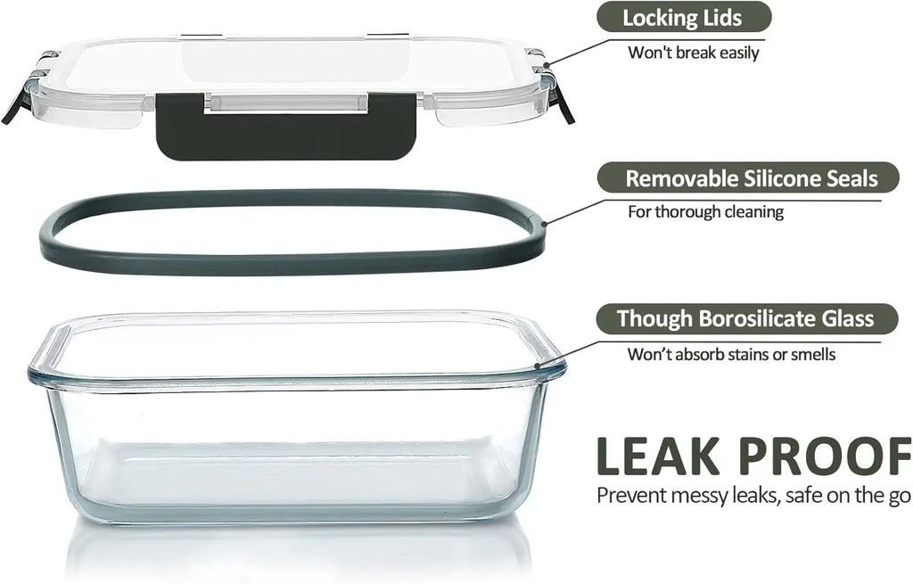 30-Piece Glass Food Storage Set with Snap Lids