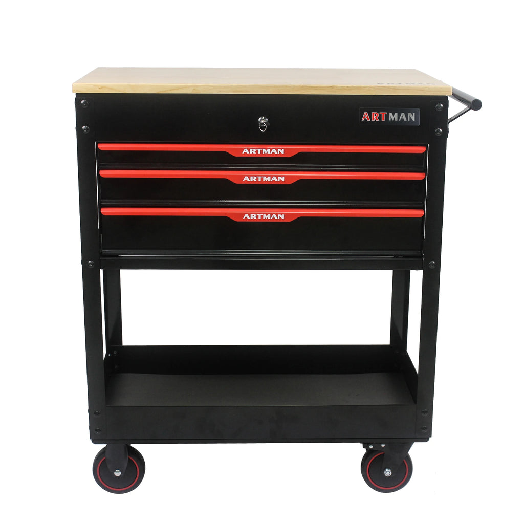 Rolling Tool Cart With 3 Drawer Adjustable